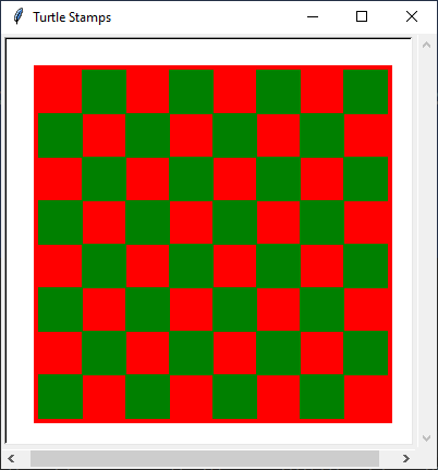 PYTHON CHESS BOARD USING TURTLE, Python