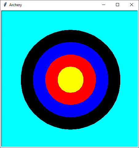 Python Turtle Graphics Circles - Archery Target