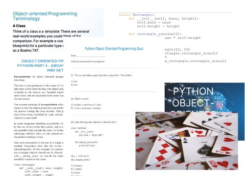 PYTHON OBJECT-ORIENTED PROGRAMMING Teaching Pack