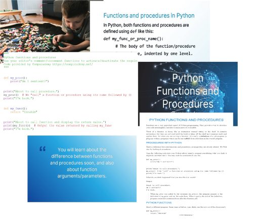 Python functions teaching pack