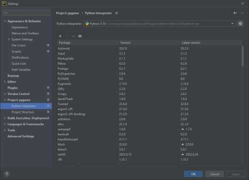 Installing Python packages with PyCharm